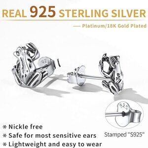 Sterling Silver Frog Earrings